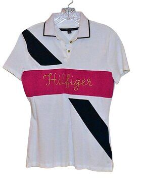 Tommy Hilfiger Short Sleeve Cotton Polo Shirt Top Size M